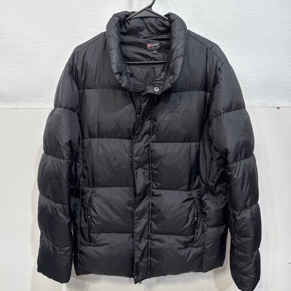 Lotto Italian Sport Design Puffer Long Jacket Zip & Snap Ski Snow Men's L Black‎